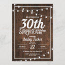 Search for rustic surprise party invitations String lights