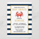 Search for crab baby shower invitations Watercolor
