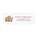 Search for gingerbread house return address labels Candy cane