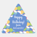 Search for blue triangles stickers Birthday