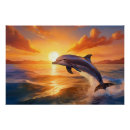 Search for dolphins at sunset posters Ocean
