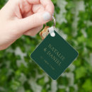 Search for square wedding keychains Emerald green