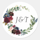 Search for monogram floral wedding stickers Watercolor flowers