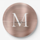 Search for monogram paper plates Rose gold