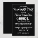 Search for black white bachelorette party invitations Typography