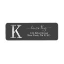 Search for letter k return address labels Elegant