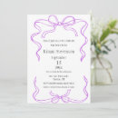 Search for purple ribbon invitations Hand drawn