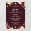 Search for burgundy 30th birthday invitations Red
