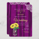Search for rustic purple sunflower wedding invitations Wood