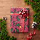Search for christmas holly wrapping paper Red and green