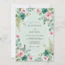 Search for emerald green and blush pink wedding invitations Botanical