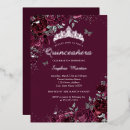 Recherche de burgundy floral invitations Script