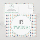 Recherche de baby shower jumeau cartes postales Neutre genre