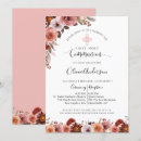 Search for pink and gold first communion invitations Watercolor floral