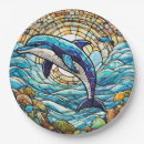 Search for dolphins paper plates Pink