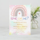 Search for rainbow gender reveal invitations Boho