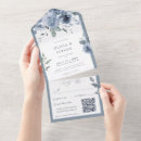 Search for white rose wedding invitations Dusty blue