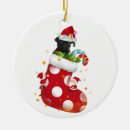 Search for black pug ornaments Santa