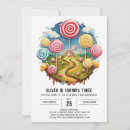 Search for lollipop birthday invitations Whimsical