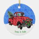 Search for black truck ornaments Red vintage truck