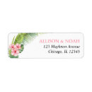 Search for hawaiian flowers return address labels Tropical
