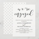 Search for romantic engagement party invitations Black and white