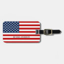 Search for veteran luggage tags Red white and blue