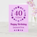 Search for 40th for her birthday cards Fortieth