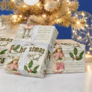 Search for christmas carols wrapping paper Vintage