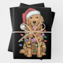 Search for golden retriever christmas wrapping paper Xmas