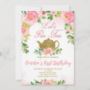Search for tea 1st birthday invitations Girl birthday party