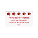 Search for beetle return address labels Red and black