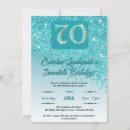 Search for blue 70th birthday invitations Glam