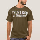 Search for trust in god not government tshirts Cross