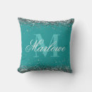 Search for blue and silver pillows Teal