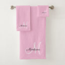 Search for pink monogram bath towels Feminine