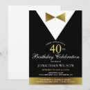 Search for tuxedo birthday invitations Black and gold