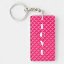 Search for love in pink rectangular keychains Heart