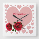 Recherche de rose rouge romantique horloges Amour