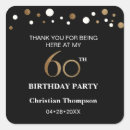 Search for 60th birthday thank you stickers Gold