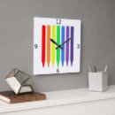 Recherche de crayon de couleur horloges Couleurs arc en ciel