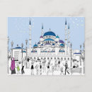 Recherche de mosquée bleue cartes postales Illustration