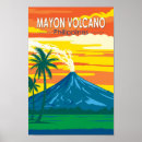 Search for volcano art posters Retro vintage travel