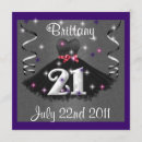 Search for girls 21st birthday invitations Black