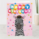 Search for zebra birthday cards Colourful