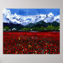 Recherche de montagne de cascade posters Peinture