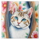 Recherche de mignon chat carreaux Aquarelle