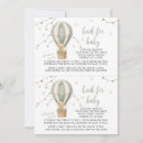 Recherche de green baby shower invitations Montgolfière