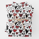 Search for black heart wrapping paper White