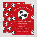 Search for boys 4th birthday invitations Red